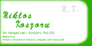 miklos koszoru business card